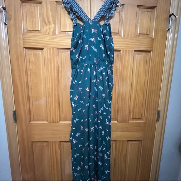 Matilda Jane Evergreen Dream Jumpsuit With Pockets Hummingbird Print NWOT Small - Picture 7 of 15